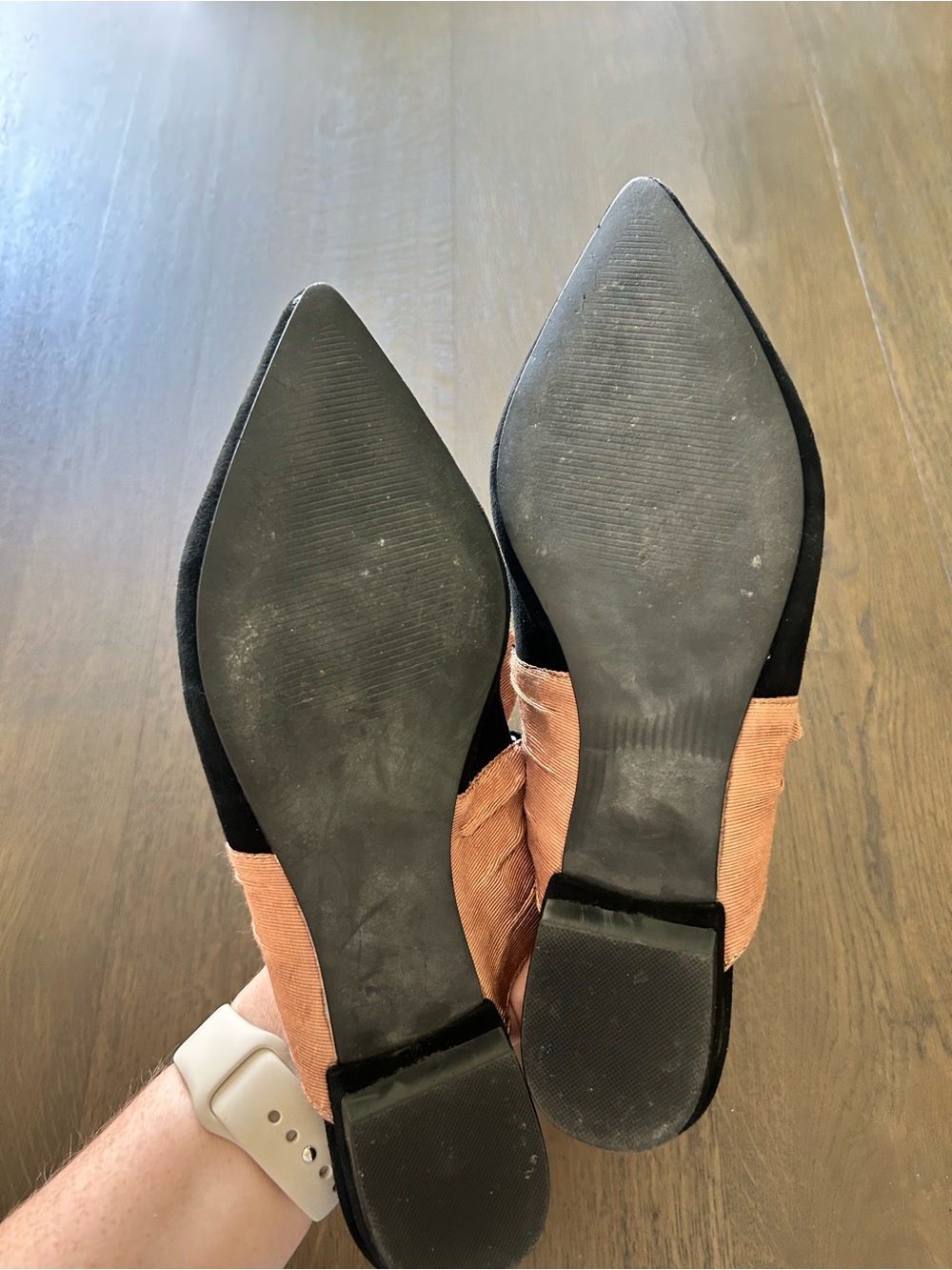 Steve Madden Emma black pointy toe mule blush bow flats - Picture 12 of 13